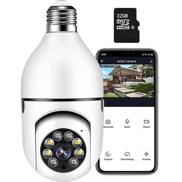 Smart 360° Light Bulb Security Camera - 1080P